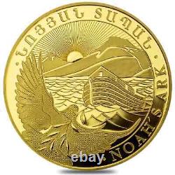 Lot of 10 2023 Armenia 1 gram Gold Noah's Ark 100 Drams Coin BU