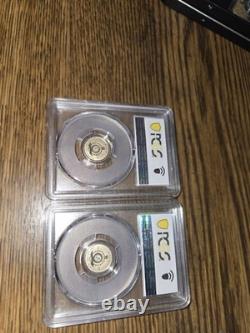 Lot of 2 2026 Niue $1 Pirate Treasure 1g 9KT Gold PCGS MS70 Coins