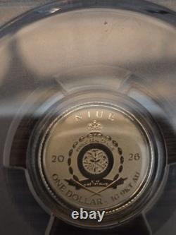 Lot of 2 2026 Niue $1 Pirate Treasure 1g 9KT Gold PCGS MS70 Coins