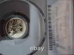 Lot of 2 2026 Niue $1 Pirate Treasure 1g 9KT Gold PCGS MS70 Coins