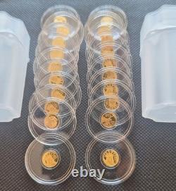 Lot of 20 24k Pure Gold American Liberty Coin. 9999 Fine Gold Round 1/200 oz