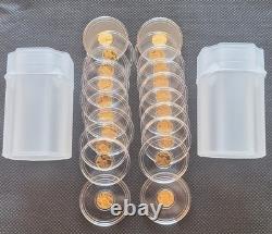 Lot of 20 24k Pure Gold American Liberty Coin. 9999 Fine Gold Round 1/200 oz