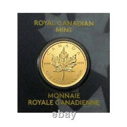Lot of 5 1 gram Canadian Gold Maples $. 5 Coin. 9999 Fine Maplegram25T