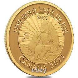 Lot of 5 2023 Canada 1/10 oz Gold The Majestic Polar Bear and Cubs Coin in