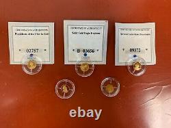 Lot of (5) Misc. Solid Gold Coin American Mint Struck in. 585 14K Gold. 5g Each