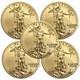Lot Of 5 Random Year 1 Oz Gold American Eagle Coin Brand New Bu