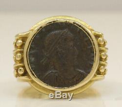 Lovely 14k Yellow Gold Roman Coin Ring! 10.7 Grams #w15