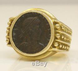 Lovely 14k Yellow Gold Roman Coin Ring! 10.7 Grams #w15