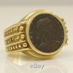 Lovely 14k Yellow Gold Roman Coin Ring! 10.7 Grams #w15