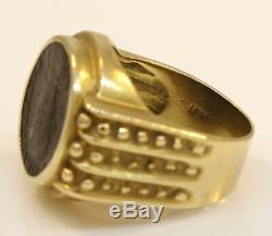 Lovely 14k Yellow Gold Roman Coin Ring! 10.7 Grams #w15