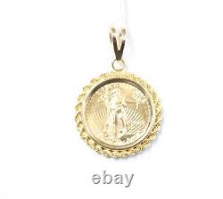 (MA6) 14K Yellow Gold Coin Pendant 1-1/8 4.9 Grams