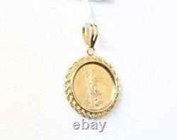 (MA6) 14K Yellow Gold Coin Pendant 1-1/8 4.9 Grams