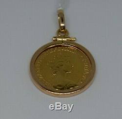 (MA6) 19k Yellow Gold Gold Coin Pendant @ 5.4 Grams