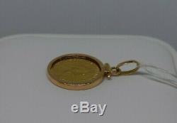 (MA6) 19k Yellow Gold Gold Coin Pendant @ 5.4 Grams