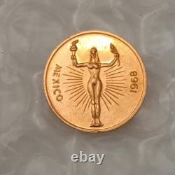 MEXICO VERY RARE Gold Coin/Medal Mexico Olympics 1968 MS 1.8 Grams