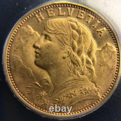 MS 65 1927 B Switzerland Gold 20 Francs ICG MS65 Investment Grade Slab