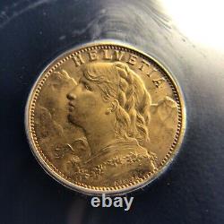 MS 66 1935 LB Switzerland Gold 20 Francs ICG MS66 Investment Grade Slab