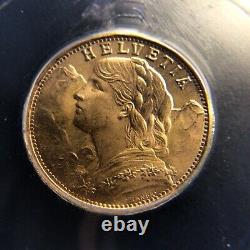 MS 66 1935 LB Switzerland Gold 20 Francs ICG MS66 Investment Grade Slab