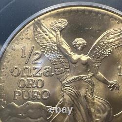 MS 66 1981 Mo Mexico 1/2 Oz Onza Gold Libertad NEAR SUPERB GEM BU MS UNC