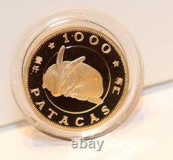 Macau 1987 Year of Rabbit Gold 1000 Patacas Coin 15.97 Grams 22K