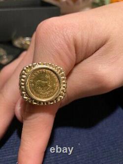 Men kruggerand gold coin 20 grams 14k +22k coin massive beauty C/MAS beauty SEE