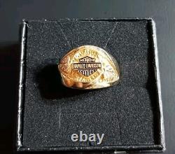 Men's 10K Stamper HARLEY DAVIDSON Black Hills Gold Ring Sz 11 No Scrap 8.5 Grams