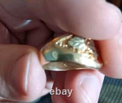 Men's 10K Stamper HARLEY DAVIDSON Black Hills Gold Ring Sz 11 No Scrap 8.5 Grams