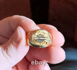 Men's 10K Stamper HARLEY DAVIDSON Black Hills Gold Ring Sz 11 No Scrap 8.5 Grams