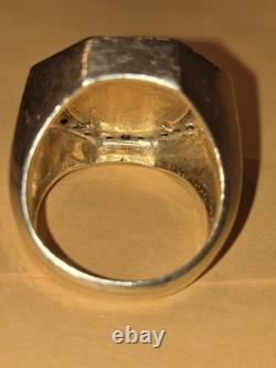 Men's 14k $5 Gold Coin Ring with Genuine Diamond Accents 21 grams