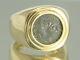 Men's 18k Yellow Gold Ancient Roman Empire 337-350 D. C Coin Ring 13.5 Grams