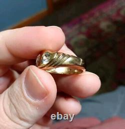 Men's Vintage Romany Estate 10k Gold 3 Stone Ring 8.5 Grams Not Scrap Size 9