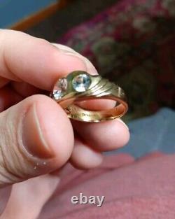 Men's Vintage Romany Estate 10k Gold 3 Stone Ring 8.5 Grams Not Scrap Size 9