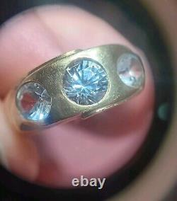 Men's Vintage Romany Estate 10k Gold 3 Stone Ring 8.5 Grams Not Scrap Size 9