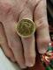 Mens 1902 Five Dollar Gold Coin Ring In 14 K Yellow Gold Weights 17.2 Grams
