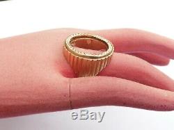 Mens Solid 9ct Gold Full Sovereign Coin Empty Mount Ring Size S 19.15mm 7.0 Gram