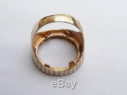 Mens Solid 9ct Gold Full Sovereign Coin Empty Mount Ring Size S 19.15mm 7.0 Gram