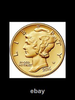 Mercury 2016 Centennial Gold Dime 1/10 Oz