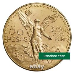 Mexican 50 Pesos Gold Coin AU-BU Condition Random Year (1.2057 oz) Mexican 50 Pesos Gold Coin AU-BU Condition Random Year (1.2057 oz)