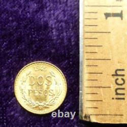 Mexican 90% Fine Gold 2-Peso Coin, 1945 Mo Dos Peso Gold Coin, Snake & Eagle