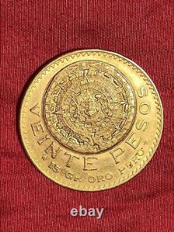 Mexican gold coin 1918, uncirculated, 15 grams of pure gold, veinte 20 pesos