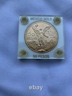Mexican gold coin, 1921-1947, 37.5 grams of pure gold, 50 pesos, centenario