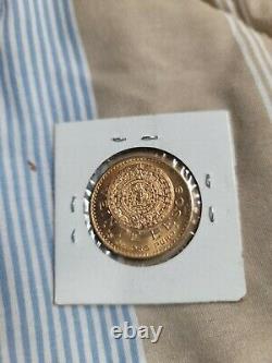 Mexican gold coin 1959, uncirculated, 15 grams of pure gold, veinte 20 pesos