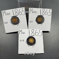 Mexico 1865 1/2 gram Maximiliano Emperador Miniature GOLD Coin