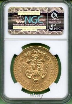 Mexico 1922 Gold 41.6666 Gram Ngc Ms 62 1.2056 Oz 50 Peso