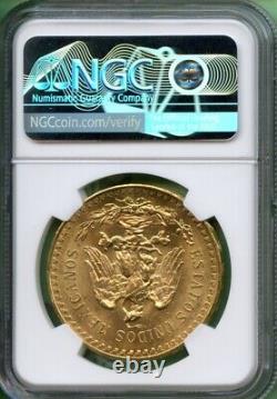 Mexico 1925 Gold 41.6666 Gram Ngc Ms 63 1.2056 Oz 50 Peso