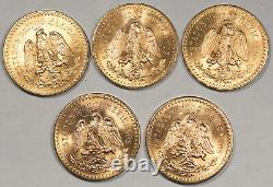Mexico 1947 50 Peso 41.67 Gram 90% Gold Libertad Coin GEM BU 1.2057 Oz AGW
