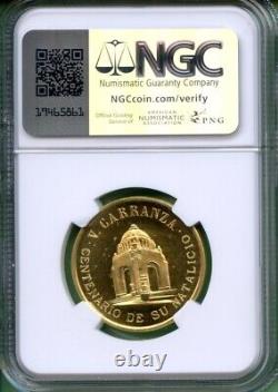 Mexico 1959 Gold Ngc Ms 64 Venustiano Carranza 16.61 Gram