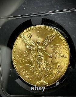 Mexico Gold Centenario, 50 Pesos Gold Coin, 1947, 37.5 Grams Pure Gold