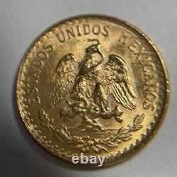 Mexico Gold Coin 2 Pesos-Dos Pesos 1945-M Gold. 900 BU 1.66G
