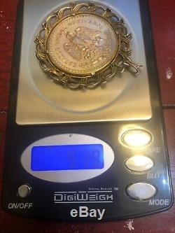 Mexico Gold50 Pesos 22k 1947 Coin And Pedant 14k 51.9-grams
